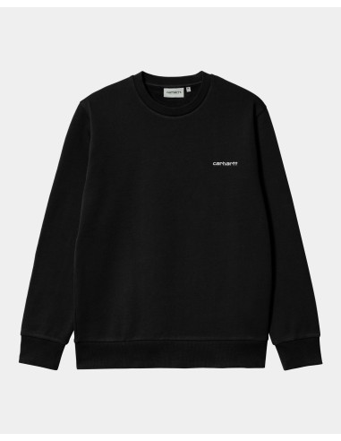 Script Embroidery Sweatshirt | Black / White Par le système avancé 