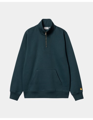 Chase Neck Zip Sweatshirt | Duck Blue destockage